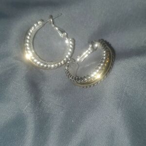 Silver and gold earrings